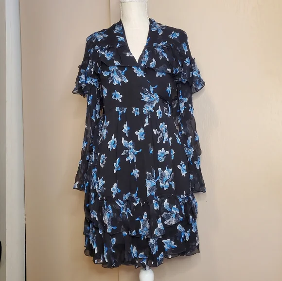 Diane Von Furstenberg Ruffled sheer dress size XS - Picture 2 of 7